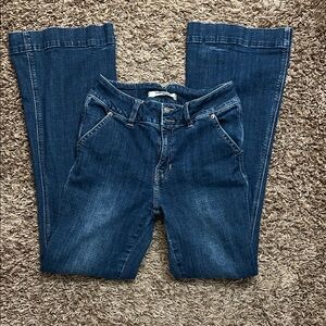 Rock & Roll Cowgirl Dark Blue Flare Jeans